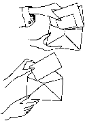Inserting invitations into an envelope